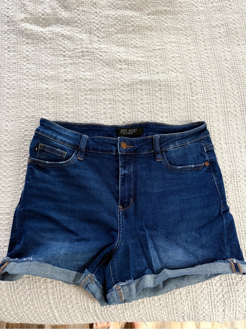 Judy Blue Classic Indigo Roll-Cuff Jean Shorts